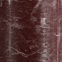 Prodotto Candele a colonna di lusso color bordeaux, set da 2, tinta unita, 85x200 mm, per uso romantico e decorativo