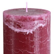 Prodotto Candele a colonna colorate, stile Berry, 85x120 mm, set da 2, rosse, decorative