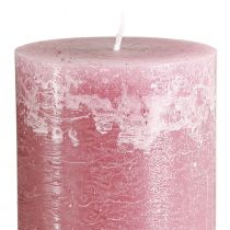 Prodotto Candele a colonna rosa, effetto marmo rosa antico, 85×200 mm, set da 2, per decorazione e regalo