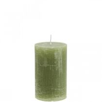 Prodotto Candele tinta unita Candele a colonna verde oliva 60×100 mm 4 pz