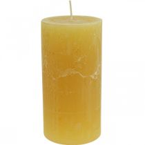 Prodotto Candele a colonna Candele rustiche in tinta unita gialle 70/140mm 4 pz