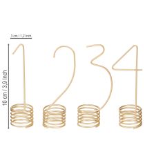 Prodotto Decorazione per candele numeri dell&#39;Avvento 1-4 metallo oro opaco H10cm 4 pezzi