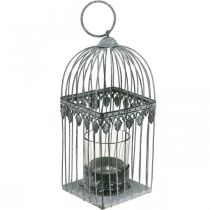 Candela decorazione, gabbia per uccelli con vetro tealight, lanterna in metallo, decorazione matrimonio, lanterna 22cm