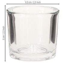 Prodotto Vaso in vetro per candele Mini secchio in vetro trasparente Ø6,5cm H6cm 6 pezzi