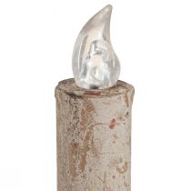 Prodotto Portacandela antico con candela LED in metallo luce calda H22cm