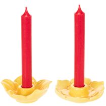 Prodotto Portacandele in ceramica Fiori decorativi per un'elegante decorazione della tavola e della casa 11 cm, 2 pezzi