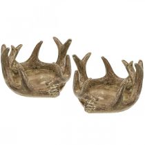 Portacandele candelabro corno oro H7cm Ø10cm 2pz