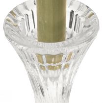 Prodotto Portacandele in vetro trasparente con scanalature H20cm 2 pezzi