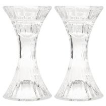 Prodotto Portacandele portacandele in vetro con bastoncino tondo Ø7cm H13cm 2pz