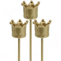 Candeliere corona d&#39;oro, candeliere in metallo 4pz