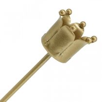 Prodotto Portacandele corona dorata, portacandele a bastone in metallo 4 pz