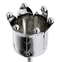 Prodotto Corona portacandele argento Ø3cm H12,5cm 4 pz