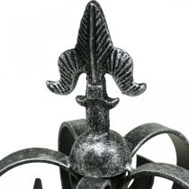 Corona decorativa in metallo effetto argento antico Ø12cm H20cm