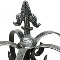 Corona decorativa in metallo effetto argento antico Ø18cm H26cm