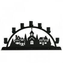 Prodotto Arco portacandele ad arco in metallo nero 40x6cm H18,5cm