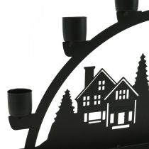 Prodotto Arco portacandele ad arco in metallo nero 40x6cm H18,5cm