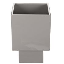 Prodotto Vaso cubico grigio con base per decorazione moderna, 22 cm