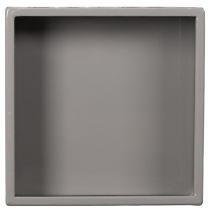 Prodotto Vaso cubico grigio con base per decorazione moderna, 22 cm