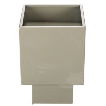 Prodotto Vaso cubico verde, 22 cm, con supporto rialzato