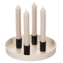 Prodotto Portacandele magnetico rotondo, nero opaco, per candele coniche da 25 mm, confezione da 4 pezzi