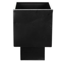 Prodotto Vaso a cubo nero con base, moderno, 22 cm