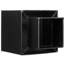 Prodotto Vaso a cubo nero con base, moderno, 22 cm