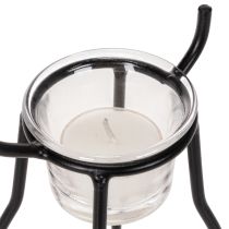 Prodotto Portacandele a forma di renna con lumino in vetro, 28 cm