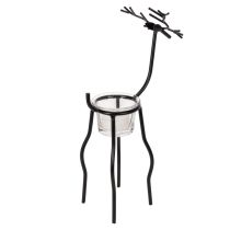 Prodotto Portacandele a forma di renna con lumino in vetro, 28 cm
