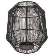 Prodotto Portacandele nero, lanterna decorativa, cestino in filo metallico, Ø24cm, H28cm