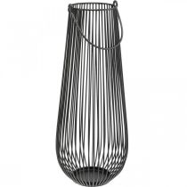 Portacandele lanterna decorativa nera con manico Ø22cm H52cm