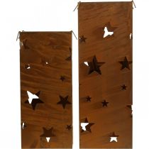 Prodotto Portacandele natalizi, finitura rustica, altezza 40/50 cm, set da 2