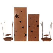 Prodotto Portacandele natalizi, finitura rustica, altezza 40/50 cm, set da 2
