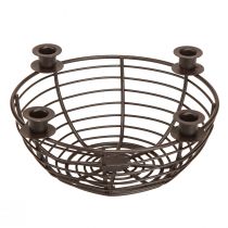 Prodotto Portacandele per 4 candele ciotola decorativa in metallo marrone Ø14cm