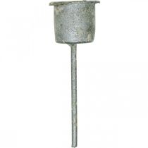 Prodotto Portacandele a innesto Shabby Chic grigio Ø3cm H8,5cm 8 pz