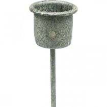 Prodotto Portacandele a innesto Shabby Chic grigio Ø3cm H8,5cm 8 pz