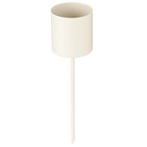 Prodotto Portacandele per candele coniche spesse, metallo, beige, 3,8 x 14 cm, 4 pezzi