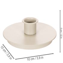 Prodotto Portacandele rotondi color crema per candele affusolate, decorazione da tavola, 10 cm, 2 pezzi