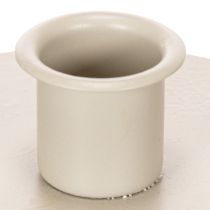 Prodotto Portacandele rotondi color crema per candele affusolate, decorazione da tavola, 10 cm, 2 pezzi