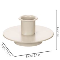 Prodotto Portacandele in metallo beige opaco, piccolo candeliere per candele affusolate, 8 cm, 3 pezzi