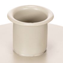Prodotto Portacandele in metallo beige opaco, piccolo candeliere per candele affusolate, 8 cm, 3 pezzi