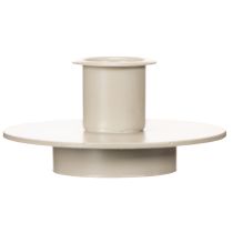 Prodotto Portacandele in metallo beige opaco, piccolo candeliere per candele affusolate, 8 cm, 3 pezzi