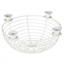 Prodotto Portacandele in ciotola di metallo decorativo bianco Ø14cm H7cm