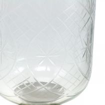 Lanterna Candeliere Vetro Antico Argento Ø11.5cm H42.5cm