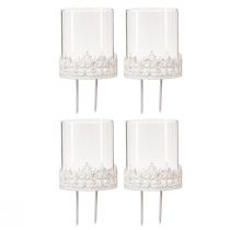 Prodotto Portacandele con portacandele a spina bianco H8cm 4 pz