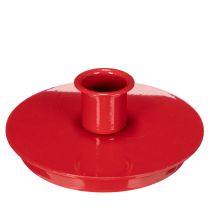 Prodotto Portacandele compatti in metallo rosso per candele affusolate da 10 cm, 2 pezzi