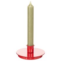 Prodotto Portacandele compatti in metallo rosso per candele affusolate da 10 cm, 2 pezzi