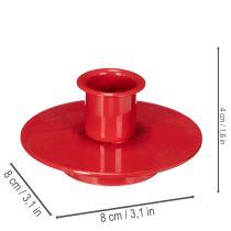 Prodotto Piccoli portacandele rossi per candele affusolate da 8 cm, 3 pezzi