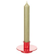 Prodotto Piccoli portacandele rossi per candele affusolate da 8 cm, 3 pezzi