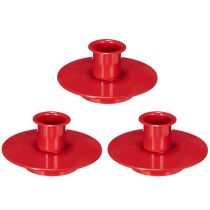 Prodotto Piccoli portacandele rossi per candele affusolate da 8 cm, 3 pezzi