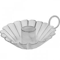 Candeliere Shabby Chic Metallo Bianco Deco Ø9,5cm H3cm